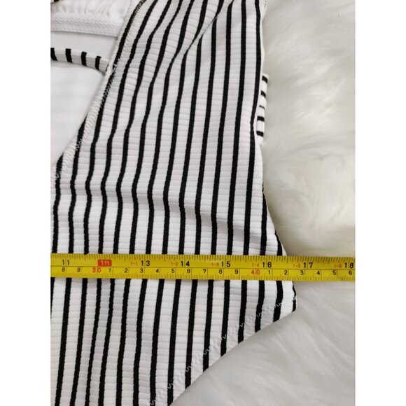 Shore and Shade NWOT Stripped Body Con Mom One Piece Bathing Suit L - Picture 6 of 7